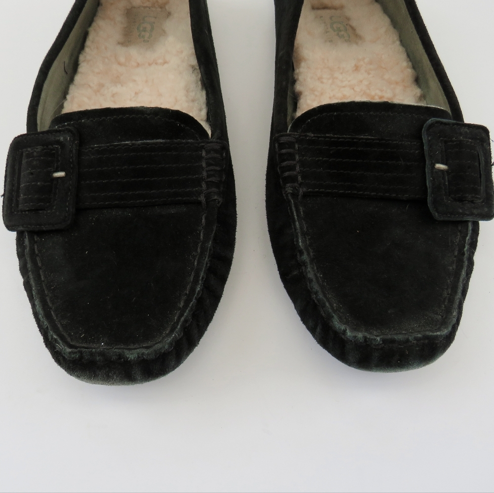 Ugg Retreat Black Suede Driving Loafers - Picture 3 of 16